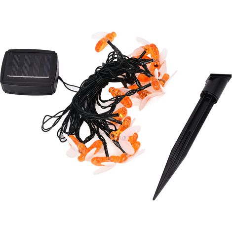 Solarbetriebene Lichterkette in Bienenform, wasserdichte Außenbeleuchtung, 20 niedliche LED-Lichter in Bienenform, Dekoration für Rasen und Garten, blinkende LED-Lichter, 5 Meter lange Lichterkette. (1/5)