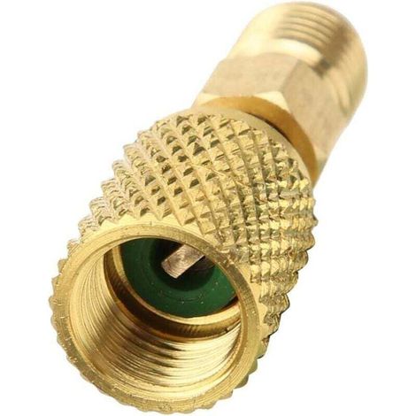R410A 5/16 Zoll SAE-Buchse auf 1/4 Zoll SAE-Stecker, Bördel-Kältemitteladapter für HVAC-Klimaanlagen (1/4 SAE-Auslass, 5/16 SAE-Einlass) (1/4)