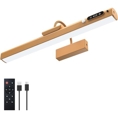 15.7'' Picture Light for Wall with Motion Sensor and 9000mAh Rechargeable Battery, Picture Light for Paintings, Portraits and Wall Decor, Gold