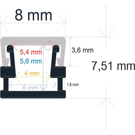 Profil Led Surface 8x7,50mm Opal 2m 1688 (1/4)