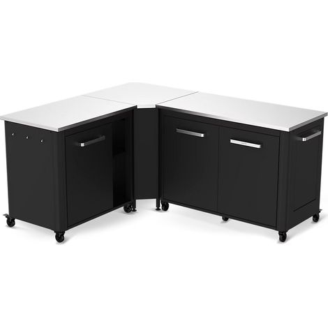 AUTRES Cuisine extérieure modulable avec angle - modules 120 cm et 90 cm - plan de travail inox (1/3)