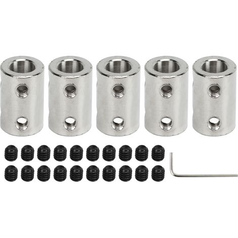 5 Pièces Accouplement Rigide Acier 8mm Bords Fins pour Cylindre Argenté (1/5)