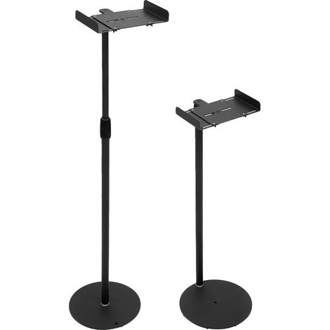 Soportes para altavoces, altura regulable, construcción robusta, color negro. (1/2)