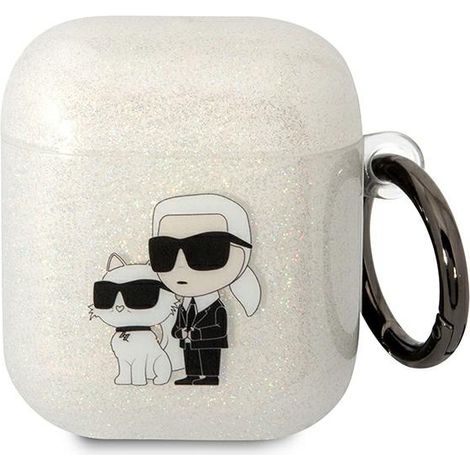 Karl Lagerfeld Glitzernde transparente AirPods 1 Hülle (1/3)
