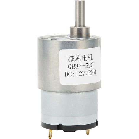 DC 12V 7RPM Micro Reducer Reversible Self-Locking Worm Gear Motor for Domestic Robotics and Cars Toys with Single Shaft High Precision and High Torque (1/5)
