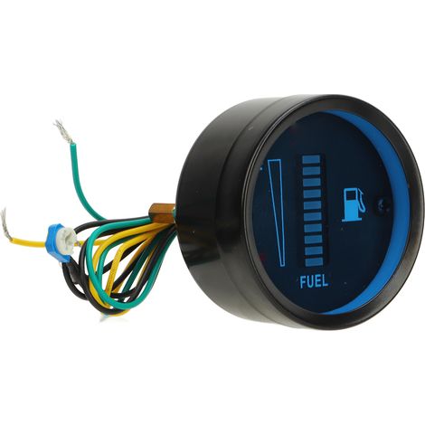 Jauge de niveau de carburant moto 52mm, indicateur réservoir essence LED bleu 12V, compteur avec éclairage numérique, diamètre boîtier 52mm, pour réservoir de motocyclette. (1/5)