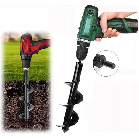 Geko Foreur de sol noir 22 cm acier qualité supérieure (1/3)