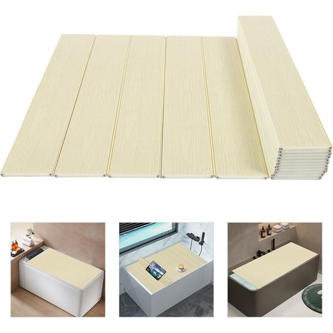 Faltbare Badewanne, Badewannenabdeckung, Badewannen-Einlage, wasserdichtes und isolierendes Design, max. Belastung 5 kg, staubabweisendes PVC, Abmessungen: 170 x 70 x 0,65 cm, gelb (1/5)
