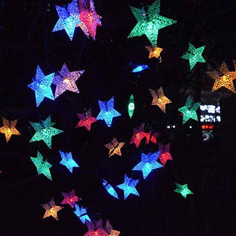 1 guirnalda de luces solares, 12 m, 100 estrellas LED, 8 modos, resistente al agua, para jardín, fiestas y bodas. (1/5)