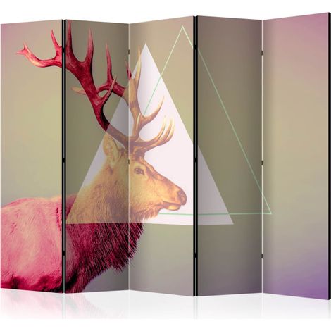 Paravent 5 Volets "Deer Graphic Pattern" 172x225cm (1/2)
