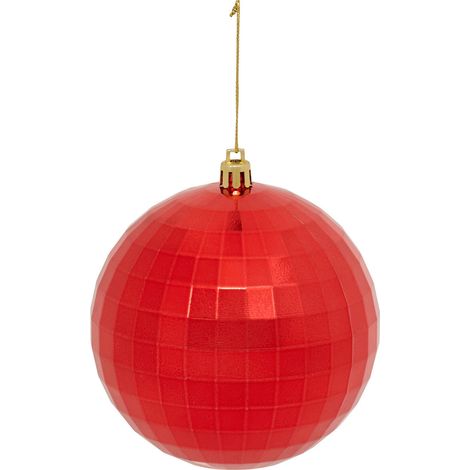 Déco Sapin Boule de Noël D 10 cm Rouge effet miroir - Feeric Christmas (1/2)