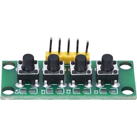 Module clavier 4 touches à boutons indépendants, clavier de commande pour expériences électroniques, interrupteur de contrôle 4 broches. (1/5)