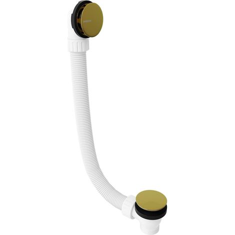 Set de baignoire sans remplissage, clic-clac, longueur 1200 mm, bouchon 72 mm, or mat (1/3)