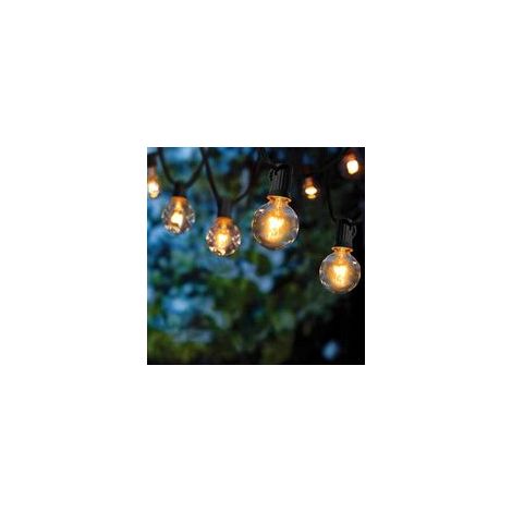 Aiducho – Guirlande lumineuse d'extérieur 25 ampoules G40 étanche 7,62 m – Lumière blanche chaude – Pour patios, cafés, jardins, fêtes (1/5)