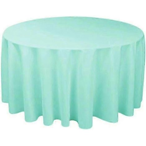 Nappe ronde en polyester pour réception de mariage coloris blanc noir rouge bleu et or - Diamètre 220 cm - Tiffany (1/5)