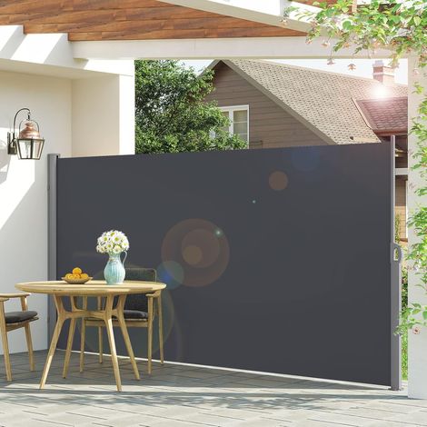 Hoobro – Store banne rétractable 180 x 300 cm – Résistant aux intempéries – Tissu polyester hydrofuge – Fixation au sol – SKU EBK183TBP02 (1/5)