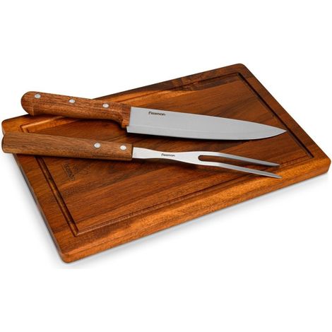 Set di coltello, forchetta e tagliere Fissman 2777