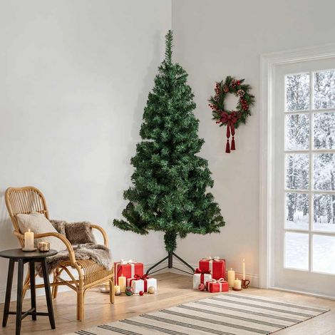 Sapin de Noël artificiel d'angle Vert 240 cm PVC (1/5)