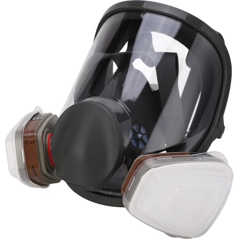 Wiederverwendbare Vollgesichtsmaske zum Schutz vor organischen Dämpfen beim Lackieren und Schweißen, inklusive 10 Filterwatten und Abdeckung sowie Filterbox Nr. 3 (1/5)