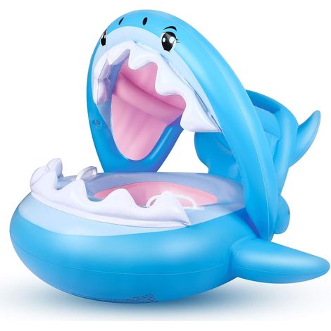 Bouée bébé avec toit gonflable, motif requin, pour les 6-36 mois (1/3)