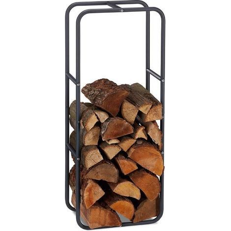 Étagère à Bois , Acier , Anthracite , 100 x 40 x 25 cm Support à bois de chauffage au sol (1/5)