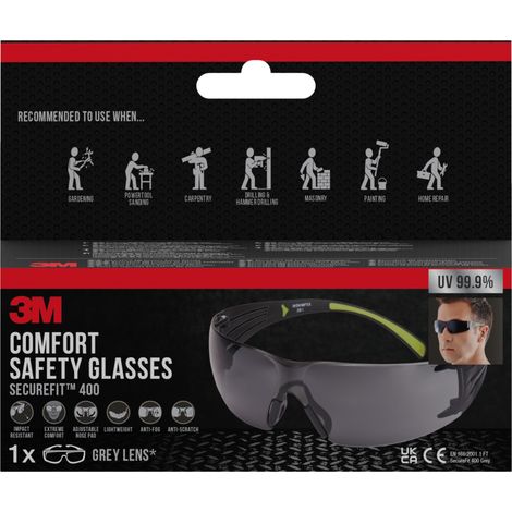 Lunettes de sécurité 3M™ SecureFit™ 400, verre gris (1/9)