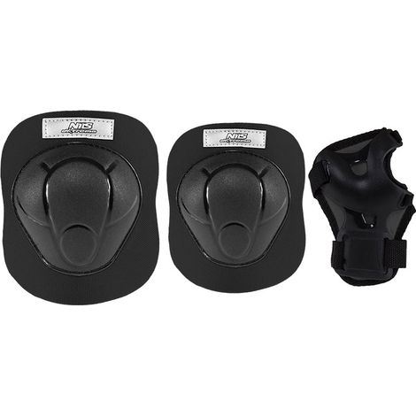 Schwarzes XS-Schutzausrüstungsset - Helm, Polster, Protektoren