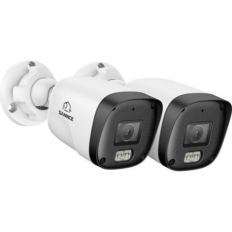 Lot de 2 caméras de Surveillance 2K POE CCTV avec Audio, Non Autonome, caméra de sécurité extérieure, Objectif 4 mm, Vision Nocturne 20 m, IP67, détection de Mouvement, sans Adaptateur Secteur (1/5)
