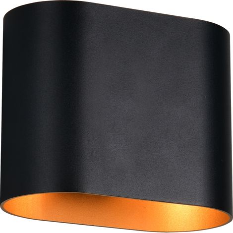 Wandleuchte Wandlampe Flurleuchte Metall schwarz gold G9 up and down L 8 cm (1/5)