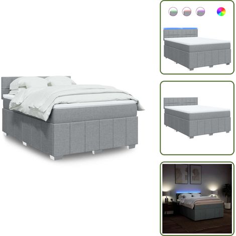 Boxspringbett mit Matratze Hellgrau 140x200 cm Stoff - Boxspringbett - Boxspringbetten - Bett - Bettgestell (1/5)