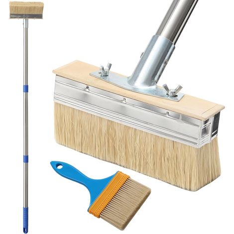 Surface Brush with Long Handle 64" Ceiling Brush with 8cm Paint Applicator Brush Deck Brush for Walls, Cabinets, Doors, Fences, Patios (1/5)