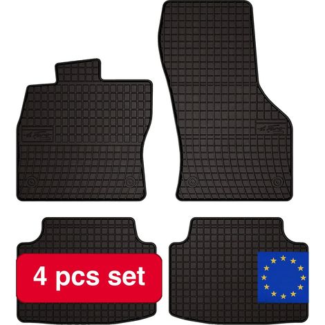 Tapis de sol pour voiture, en caoutchouc durable, sur mesure, noir (1/5)