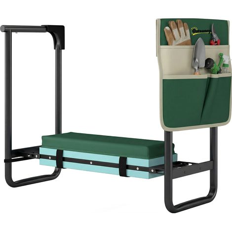 Coussin et siège de jardin pour genoux, capacité de charge de 150 kg, tabouret de jardin avec assise rembourrée pour les genoux, pieds extensibles en acier