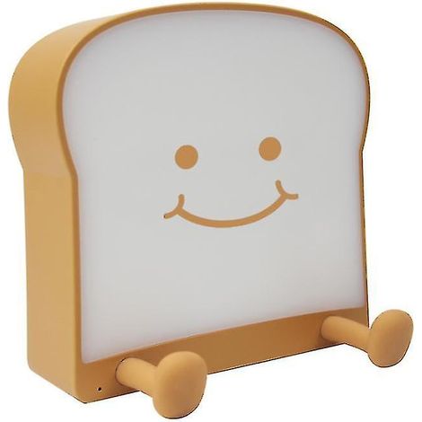Veilleuse Toast Bread, lampe de chevet lumineuse rechargeable USB avec minuterie, simple et double face. (1/2)