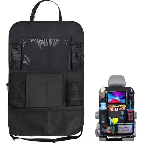 Organisateur de Voiture Imperméable, Protège Siège Arrière Voiture Enfant avec Pochet pour Tablette et Plusieurs Poches (1/4)