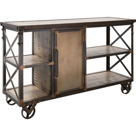 credenza in legno di Mango 137x46x82 marrone laccato HEAVY INDUSTRY 224