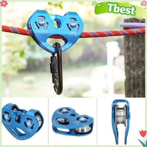 Poulie Grimpante - Alliage D Aluminium - Charge De Travaill Max 25 KN - Pour Escalade Et Parapente - Diamètre Corde Max 13 Mm - 1 Pièce (1/5)