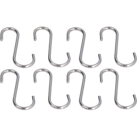 rostfreie S-Haken aus Edelstahl, 8er-Set, robust und tragbar, schlichtes und verstärktes Design, für Küche und Bad (1/5)