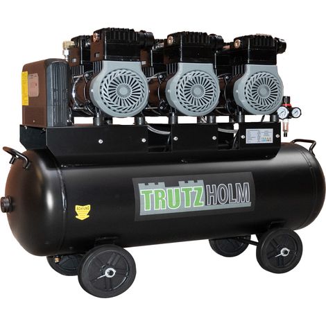Flüster Kompressor Luftdruckkompressor 100L Kessel 62 dB leise 4500W - 738L/min (1/5)