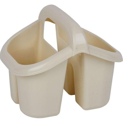 Escurrecubiertos Con Asa Beige 19.5x15.5x16cm