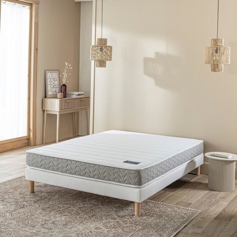 Ensemble sommier et matelas 80x200 cm mousse HR ferme Terre de Nuit Absolu 2.0 Blanc - Absolu 2.0 (1/3)