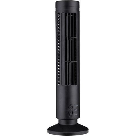 Mini-USB-Turmventilator ohne Rotorblätter, 2 Geschwindigkeitsstufen und Windmodi, aufrecht, für Schlafzimmer, Wohnzimmer, Homeoffice, schwarz (1/5)