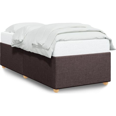 Maison Exclusive - Cadre de lit sans matelas marron foncé 80x200 cm tissu