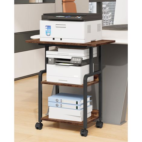 Chariot pour Imprimante 60 cm à 3 Niveaux avec Rangement DTPS02BF