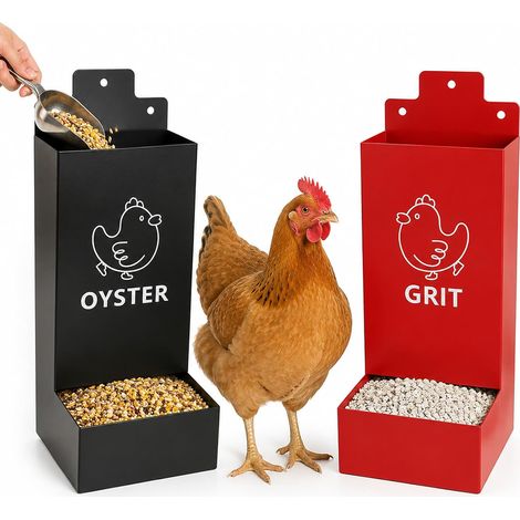 Lot de 2 mangeoires automatiques pour poules, 10 x 10 x 25 cm, distributeur de nourriture automatique pour poules, canards et volailles (1/5)