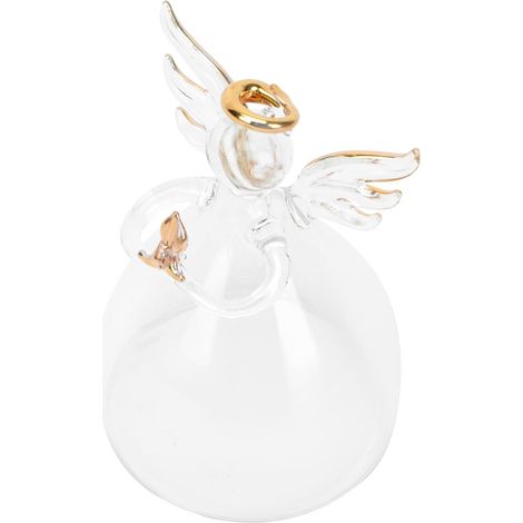 Cache-fleur permanent, ange en verre transparent, décoration de bureau (1/5)