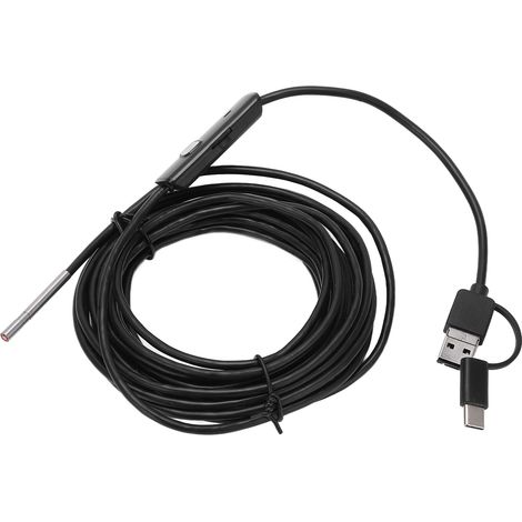 Endoscope HD 3.9mm Caméra d'inspection industrielle pour tuyaux, caméra de diagnostic auto avec LED, flexible rigide 2m, compatible smartphone, pour automobile et plomberie. (1/5)