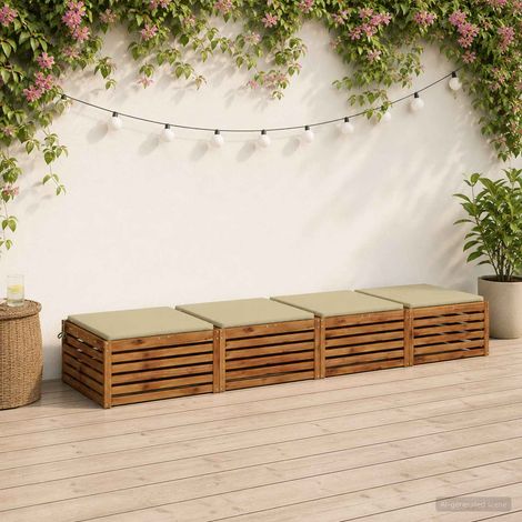 vidaXL Cojines de Asiento de 4 Piezas SOEST 4 uds. 100% Poliéster (1/5)