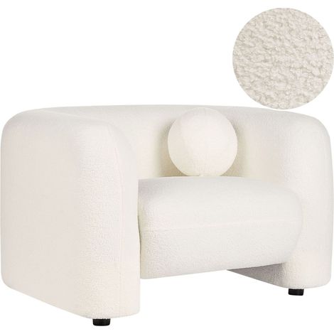 Sessel LEIREN Bouclé Weiß