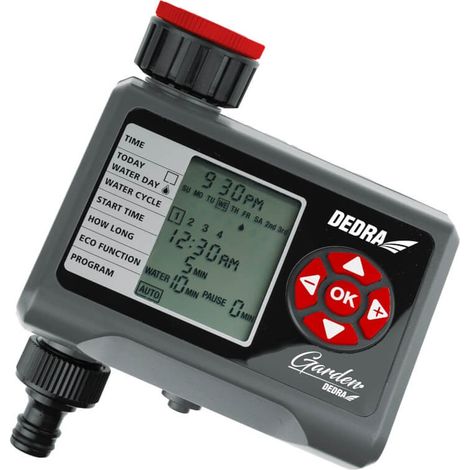 Temporizador de riego Dedra 80n301 programable modo eco LCD